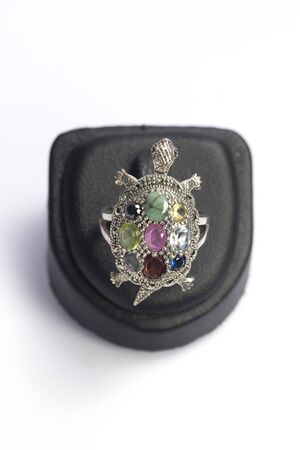 Local jewelry containing silver, gold and stone by handmade.の写真素材