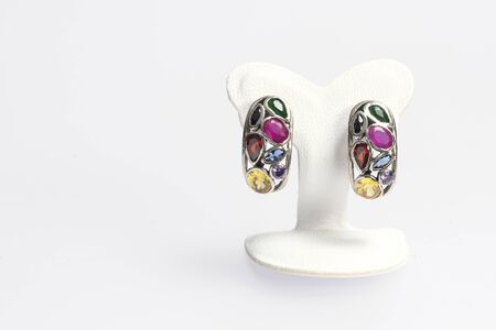 Local jewelry containing silver, gold and stone by handmade.の写真素材