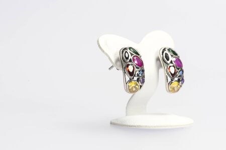 Local jewelry containing silver, gold and stone by handmade.の写真素材