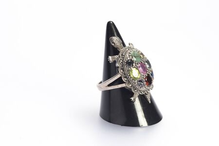 Local jewelry containing silver, gold and stone by handmade.の写真素材