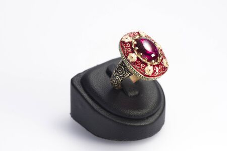 Local jewelry containing silver, gold and stone by handmade.の写真素材