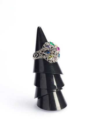 Local jewelry containing silver, gold and stone by handmade.の写真素材