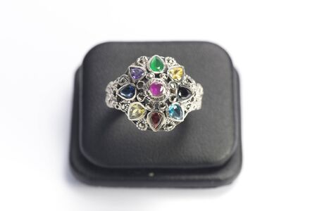 Local jewelry containing silver, gold and stone by handmade.の写真素材