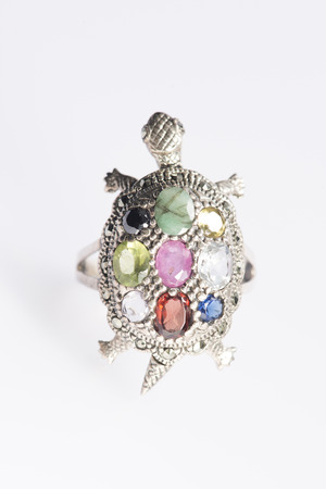 Local jewelry containing silver, gold and stone by handmade.の写真素材