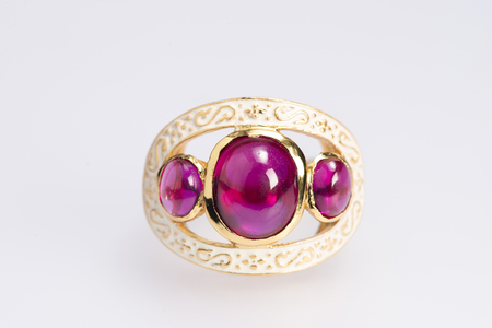 Local jewelry containing silver, gold and stone by handmade.の写真素材