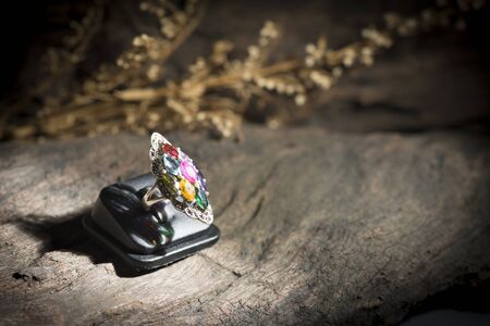 Local jewelry containing silver, gold and stone by handmade.の写真素材