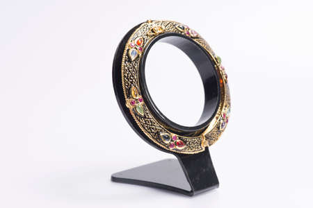 Local jewelry containing silver, gold and stone by handmade.の写真素材