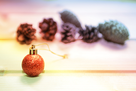 soft focus christmas toys and gifts for backgroundの写真素材