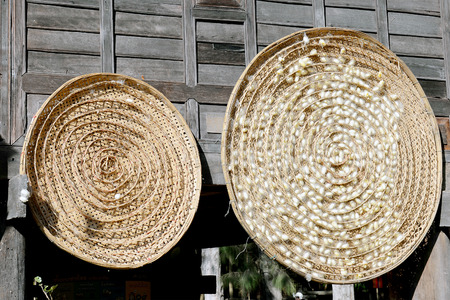 Two species of white cocoon, gold and silver as a raw material for making silk.の写真素材