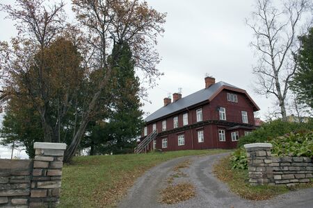 The atmosphere is beautiful in city Kiruna, Swiden.の写真素材