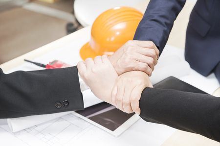 3 Hand Assemble Teamwork for success of the business in the future.