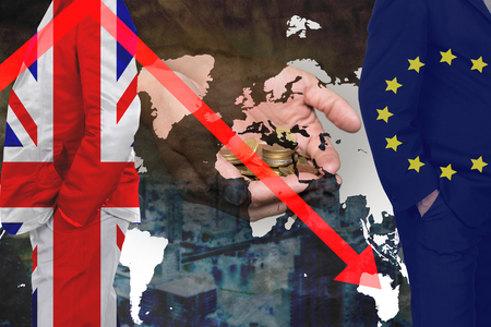 The United Kingdom out of membership from the European Union will be affected on the economy, society. Time will tell the exit.の写真素材