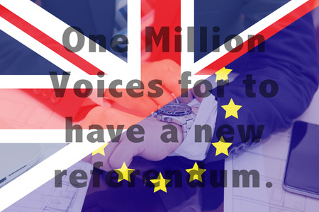The United Kingdom out of membership from the European Union will be affected on the economy, society. Time will tell the exit.の写真素材