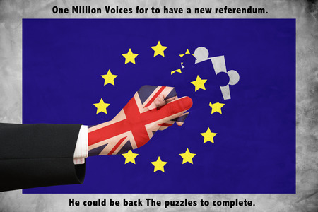 The United Kingdom out of membership from the European Union will be affected on the economy, society. Time will tell the exit.の写真素材