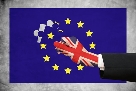 The United Kingdom out of membership from the European Union will be affected on the economy, society. Time will tell the exit.の写真素材