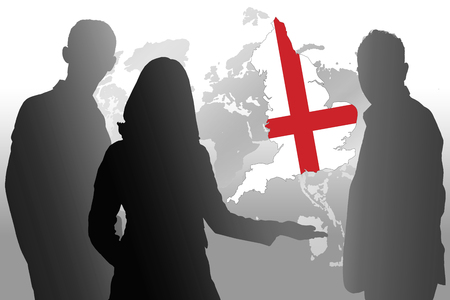 Who will take the lead in the country through the event possible. The silhouette of a person with a map.の写真素材