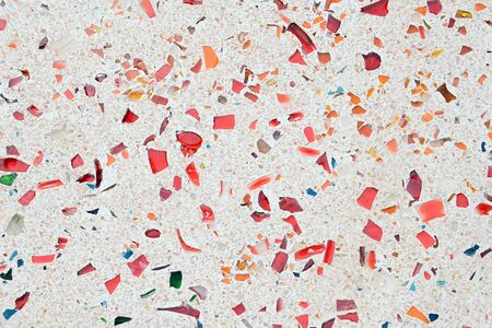 Floor and walls decorated with stone and colored glass.の写真素材