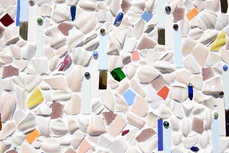 Floor and walls decorated with stone and colored glass.の写真素材