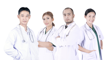 Team doctor with a commitment in the hospital.の写真素材