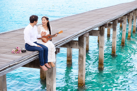 Couples showing love and happy to travel anywhere. Valentine concept.の写真素材