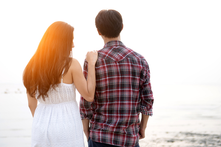 Problem of love, beautiful woman asking for a new startの写真素材