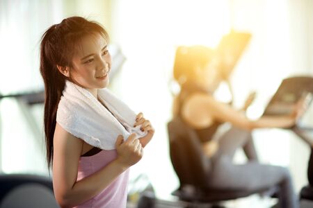 Exercise for health and beautiful shape, is the dream of every woman.の写真素材