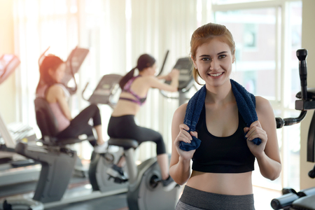 Exercise for health and beautiful shape, is the dream of every woman.の写真素材