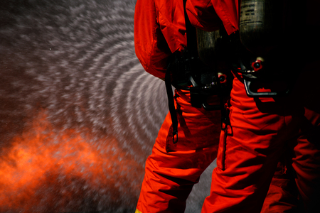 Fire drills in the training center regularly to get ready.の写真素材