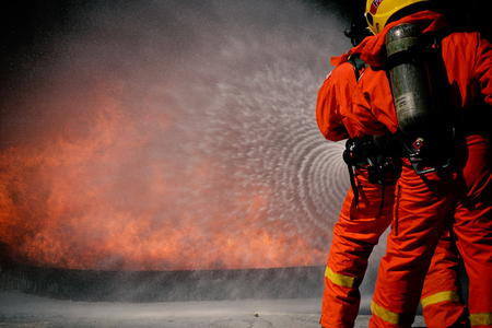 Fire drills in the training center regularly to get ready.の写真素材