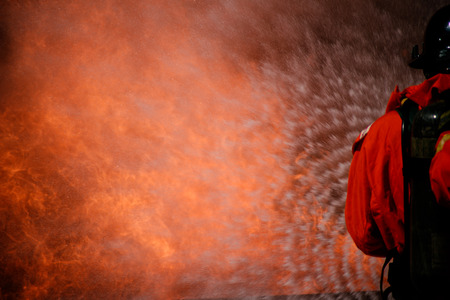 Fire drills in the training center regularly to get ready.の写真素材