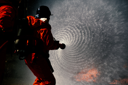 Fire drills in the training center regularly to get ready.の写真素材