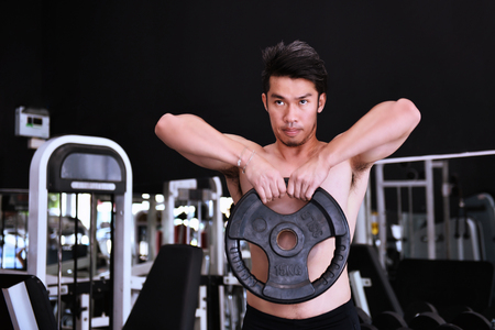 Man exercise in the gymの写真素材