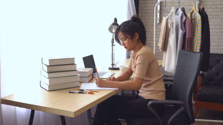 Fashion designer Working hard in the office.の写真素材