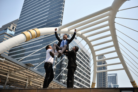 Teamwork contributes to better business success.の写真素材