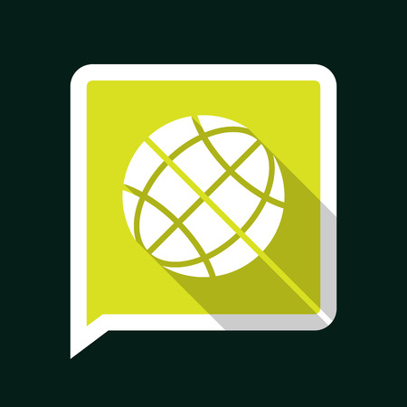 Minimal Green Vector Globe Icon with Long Shadow on a Dark Background.のイラスト素材