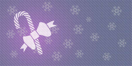 Vector Christmas Background with Candy Cane and Snowflakesのイラスト素材