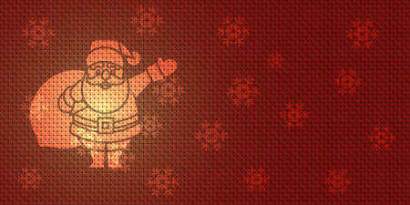 Vector Christmas Background with Santa Claus and Snowflakesのイラスト素材