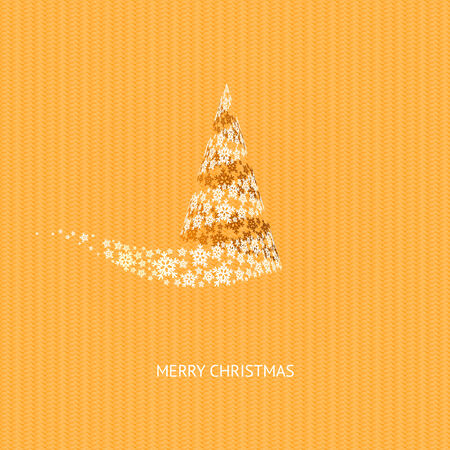 Vector Christmas Tree Canvas Background with Snowflakesのイラスト素材