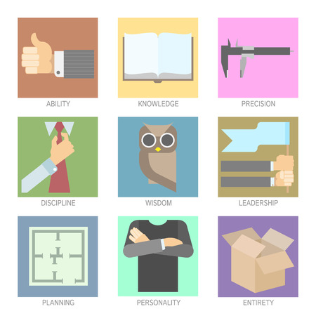 Set of Modern Flat UI Design Icons for Web and App Design, Programming, Branding and Data Visualisation. Modern Vector Icons.のイラスト素材