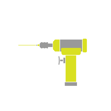 Flat Icon of Orthopedic Drill Isolated on White Background. Vector Illustrationのイラスト素材