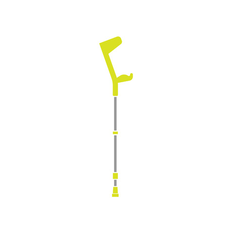 Flat Icon of Crutch Isolated on White Background. Vector Illustrationのイラスト素材