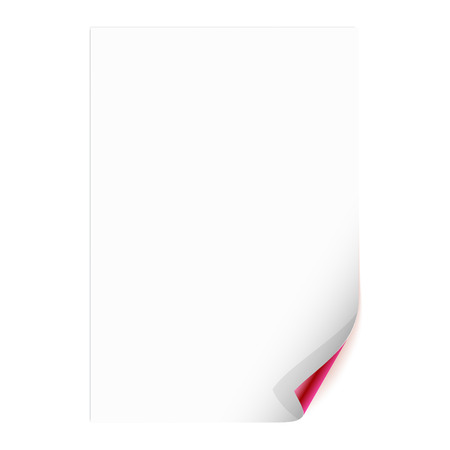 White Empty Paper Sheet with Curled Corner. Vector Illustrationのイラスト素材