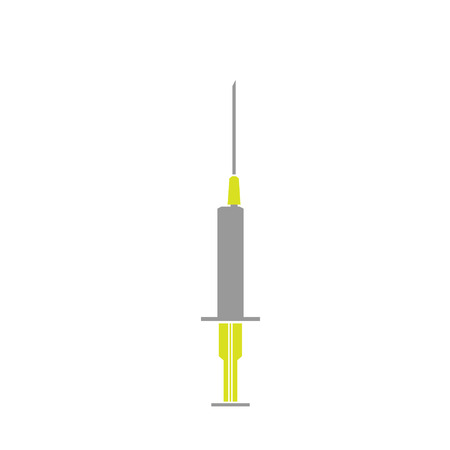 Flat Icon of Injection on White Background. Vector Illustrationのイラスト素材