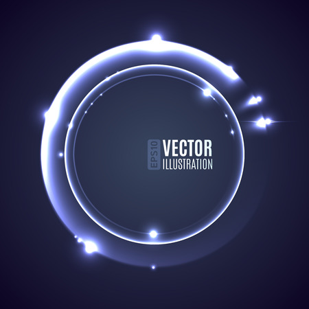 Abstract shining tunnel. Light shining ring. Energy glow circle. Luminous spiral swirling.のイラスト素材