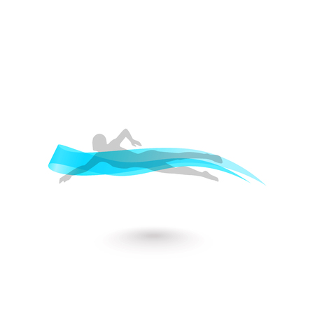 Swimmer Design Element. Swimmer icon illustration. sign swimming in the pool. Swimmer in Vawe. Swimming icon. illustrationのイラスト素材