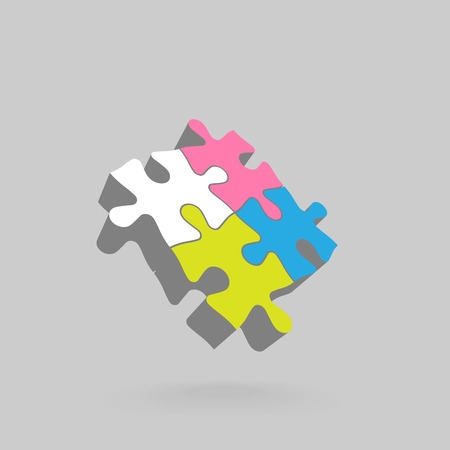 Abstract 3D puzzle design element. Vector illustrationのイラスト素材