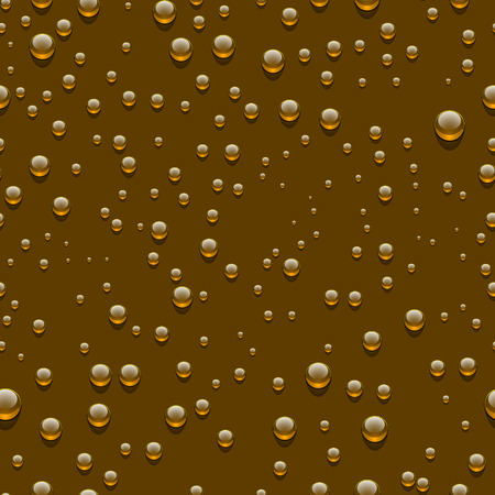 Water transparent drops seamless pattern. Rain drops. Condensed water on brown background. Water drops scattered across the surface. Vector illustrationのイラスト素材
