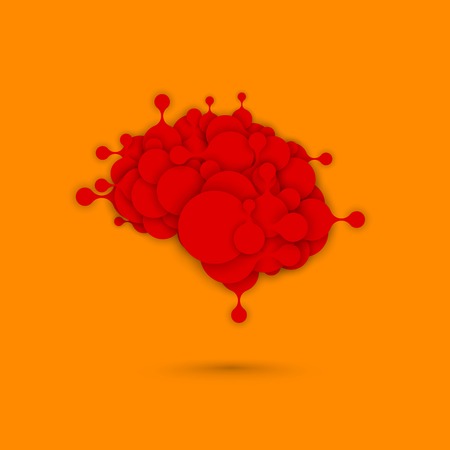 Abstract modern brain vector metaball graphic illustrationのイラスト素材