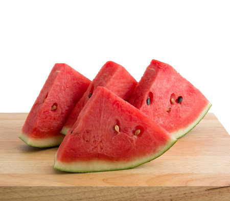 watermelon slices on white backgroundの写真素材