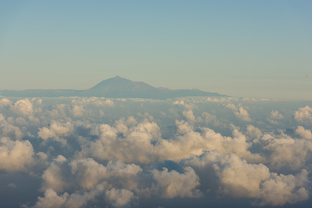 View of El Teide vulacono located in Tenerife island from La Palma Islandの写真素材